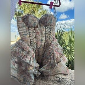 Zimmermann REBELLION FRAYED MINI DRESS Corset Dress size 1 small